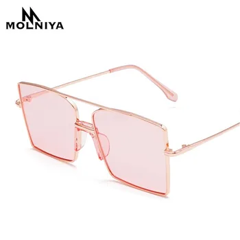 MOLNIYA Bărbați Piața Supradimensionat ochelari de Soare Femei de Metal Cadru de Mare de Moda Ocean de Lentile de Ochelari de Soare UV400 Brand de Ochelari de vedere