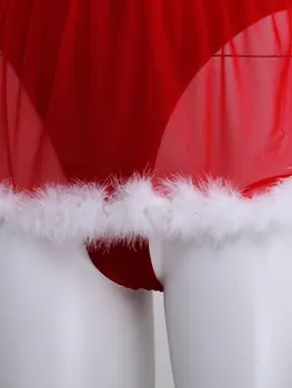 Femei Petrecerea De Crăciun Costume Lenjerie Costum De Curele De Spaghete Catifea Roșie Doamna Moș Crăciun Jocul De Rol Costume Cosplay Bodysuit