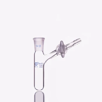 Reacția tub de sticlă cu armătură și standard sol gura,Capacitate 10 ml și comune 14/23,sticlă borosilicată Mare