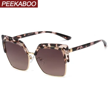 Peekaboo ochi de pisica ochelari de soare pentru femei jumătate cadru 2021 nouă tendință doamnelor ochelari de soare uv400 aur negru de înaltă calitate, hot-vânzare