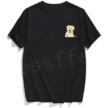 Tessffel NewFashion mai Nou Animal Pisică Câine de Buzunar tricou Amuzant Harajuku 3DPrint Unisex Casual din Bumbac Tricouri maneca Scurta Camasi N3