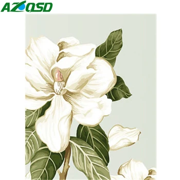 AZQSD DIY Unframe Vopsea De Numere de Flori Pe Panza Kituri de Decorare Arta de Perete Imagini De Numere Florale pictate manual Cadou