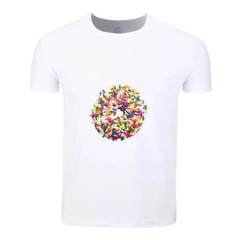 Curcubeu De Culoare Gogoși Macaron Bumbac Dimensiuni Mari, Elevii De Vara T-Shirt Cu Maneci Scurte Bărbați, Femei, Băieți Și Fete Tricou Tricouri Tricou Copii