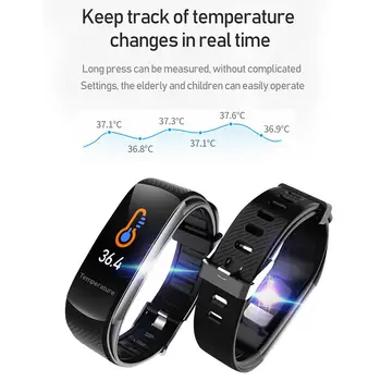 Ceas Inteligent De Măsurare A Temperaturii Bratara De Măsurare A Tensiunii Arteriale Impermeabil Tracker De Fitness Brățară Monitor De Ritm Cardiac
