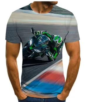 Cool racing grafic T-shirt cu motociclete 3D imprimate pentru bărbați T-shirt vara topuri de moda punk T-shirt pentru bărbați plus dimensiune streetwear