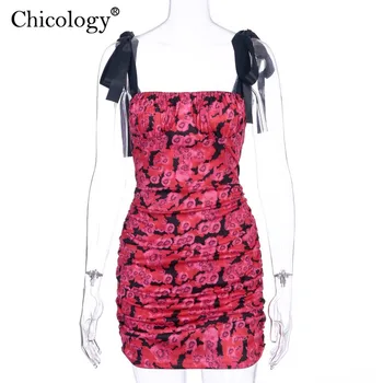 Chicology dantelă florale larg curea rochie mini femei neon bodycon petrecere tinuta de club 2019 toamna iarna haine sexy lady casual