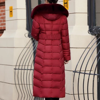 2020 X-Long Geaca de Iarna Femei cu Glugă Plus Dimensiune 5XL Haina de Iarna cu Guler din Blană Cald Îngroșa în Jos Jacheta Femei Îmbrăcăminte de Mult Hanorac