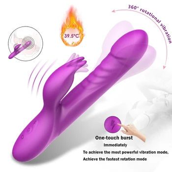 G Locului de Rotație Rabbit Vibrator Încălzire Penis artificial Vibratoare USB Reîncărcabilă Vagine Masturbari Masaj Orgasm Sex cu Produse pentru Femei