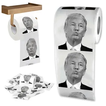 2018 Noi, Amuzante Hârtie Igienică Donald Trump Umorului Rola De Hârtie Igienică Noutate Amuzant Sărut Cadou Gluma