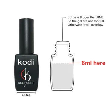 Kodi 8 ml poloneză UV Semi Permanent Lac Profeesional Bază de Gros Strat de Top Kodi Gel Nail Art Desgin Sclipici Lac