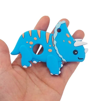 Chenkai 5PCS BPA Gratuit Silicon Triceratops jucării Teether Senzoriale Guma de Suzeta DIY Copilul Colier Pandantiv Dentiție Jucării de Mestecat