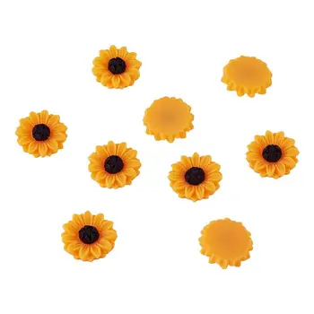 50pcs Rășină Cabochons de Floarea-soarelui Flatback rășină pentru Cercei Bijuterii DIY Face Ornamente Aplicatiile Album Ambarcațiuni DarkOrange