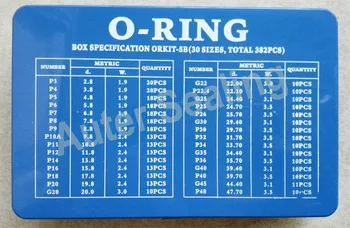 JIS B2401 Cauciuc O-ring Kit, 30 Dimensiuni 382 buc Oring Cutie NBR70 o etanșarea cu inel cauciuc piese standard industrial inel Sortiment