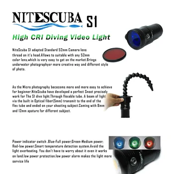 NiteScuba scufundări spotting lumină video S1 6000lm ROȘU lumina UV pentru camera de locuințe fotografie subacvatică