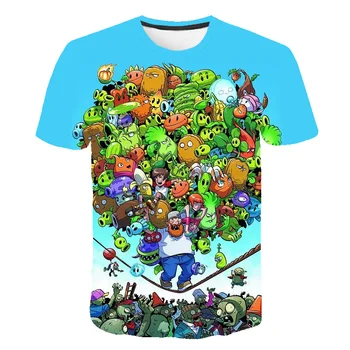 Îmbrăcăminte pentru copii, planta T-shirt și de război zombie, funny T-shirt, desene animate pentru copii T-shirt, de vară, de sus, de desene animate tricou
