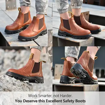 Safetoe Respirabil Greutate De Lumină De Siguranță Pantofi Pentru Bărbați Și Femei ,Alunecare Pe Munca, Cizme De Siguranță Cu Impermeabil Din Piele
