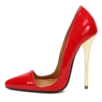 HSM Plus:40-47 48 49 zapatos mujer a Subliniat Toe pompe Două Piese CD Stiletto femeie 14cm ultra înaltă tocuri Subtiri Doamnelor Pantofi de nunta