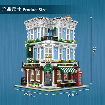 Expert 3656Pcs Street View Idei Creator Regina Bricktoria Bar Modular Model Moc Blocuri Caramizi Cadouri de Craciun