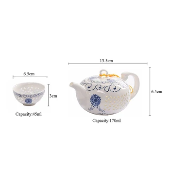 Ceai infuser sudor albastru-și-alb rafinat ceainic ceramic ceainice de ceai ceașcă de porțelan chinezesc kung fu set de ceai drinkware