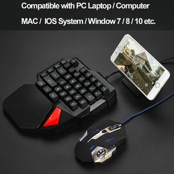 Mâna stângă Mici Tastatură Tastatură de Gaming K108 Mecanice cu O singură mână Tastatură Pentru PUBG Joc pentru telefonul Mobil