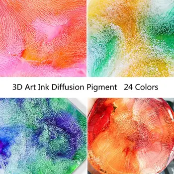 24Color 10ML Alcool Cerneală de Difuzie Rășină Pigment Kit Lichid Colorant Colorant Art DIY