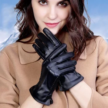 Moda populare din imitație de piele touch ecran mănuși de echitatie de conducere windproof plus catifea cald mănuși de deget plin S36