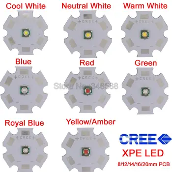 10x 3W Cree XPE XP-E Alb Neutru Alb Rece Alb Cald Rosu Verde albastru deschis Albastru Regal Albastru Galben LED Emitator Diodă 8/12/14/16/20mm PCB