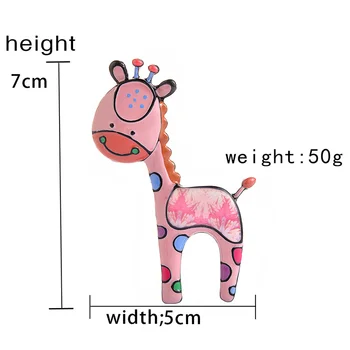 Desen animat Girafa Brosa pentru Femei, Fete Haine Accesorii Animale Drăguț Email Copil Pin Bijuterii Declarație de Nunta Broșe & ace