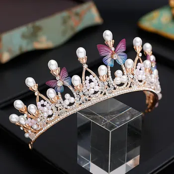 CC Diademe și Coroane Hairband Păr Bijuterii de Logodna Accesorii de Nunta pentru Mireasa Crown Formă de Fluture Fete frumoase Cadouri YQ16