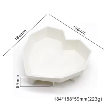 3PCS Silicon Tort Mucegai Diamant Inima 3D TRIANGULAȚIE Lava Mousse de Matrite Pan Înghețată Ciocolată Desert Bakeware Geometrice