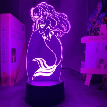 Disney Princess 3D Vizuale Lampa Alice Cenusareasa, Jasmine Figura LED Lumina de Noapte pentru Copii Cadou Jucarii Dormitor Decortive Tabelul Lumina