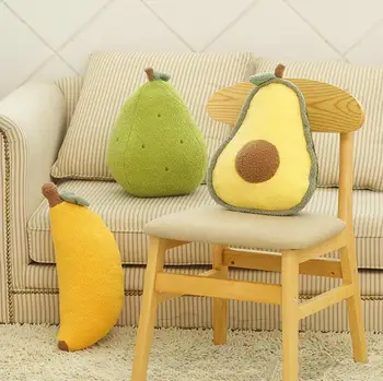 Super Moale, Avocado, Ananas, Capsuni Pere Furit Umplute Pernă De Pluș Banana Pluș Papusa Îmbrățișare Pernă De Canapea Pernă Decor
