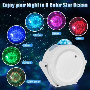Galaxy proiector Cer Instelat Proiector de Stele, Lumina de Noapte de Proiecție 6 Culori Ocean Fluturând Lumini Lampă de Iluminat pentru Copii sonoff