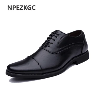 2020 Barbati Pantofi Rochie Stil Simplu Oameni de Calitate Oxford Pantofi Dantela-up Brand de Oameni Formale Pantofi Barbati din Piele Pantofi de Nunta