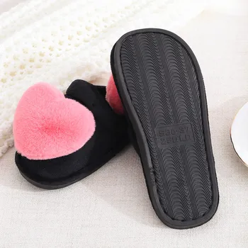 Blana Slide-Uri Pentru Femei De Iarnă Dragoste Inima Bumbac Papuci Cald Cu Blană În Interior Acasă Pantofi Doamnelor Fuffy Flip Flops Zapatos Mujer 2020