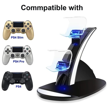 Dual Controlere de Încărcare Încărcător Dock Stand Stație Pentru PS 4 Joc de Gaming Wireless Controller Consola