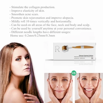 Microneedling Role Derma Pielii Feței Par Barba cu Role Cosmetice Microdermabraziune Titan Micro-Ace pentru îngrijirea pielii și a corpului