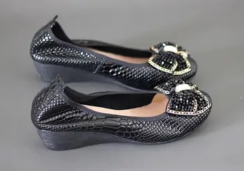 2020 Superficial gura pană femei pantofi stras pătrat catarama non-alunecare din piele pantofi singur cristal Elegant pentru femei pantofi de piele