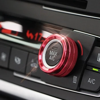 AC de Control al Climei și Radio Butonul de Volum Inel Huse pentru BMW 1 2 3 3GT 4 Serii (F20 F22 F30 F31 F32 F33 F80 82 F87) 3Pcs Roșu