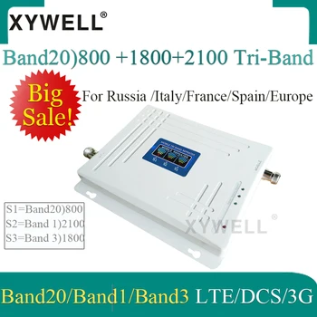 Vânzare Mare!! Band20)LTE 800/2100/1800 Mhz Tri-Band Mobil Semnal de Rapel WCDMA, LTE Repetor GSM 2g 3g 4g GSM Amplificator