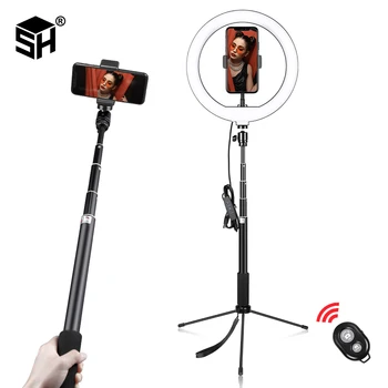 10inch CONDUS Selfie Inel de Lumina Cu 150cm 2in1 Suport Trepied Suport de Telefon Selfie Inel Lampa pentru Machiaj Live Video de pe YouTube Lumină