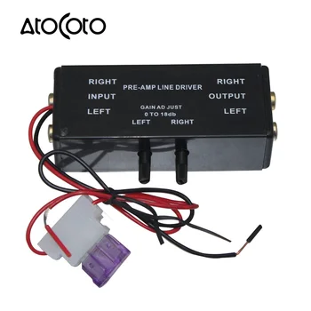 AtoCoto PRE-AMP RCA de Intrare / Ieșire Reglabil PAC Turbo 1 Linie Driver Amplificator de Semnal de Rapel Adaptor pentru Mașină, Barcă