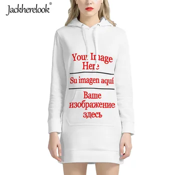 Jackherelook Personalizat Imagine/Logo-Ul De Brand, Design De Femei Maneca Lunga Pulover Hoodies De Mari Dimensiuni Tricou Cu Buzunar Dropshipping
