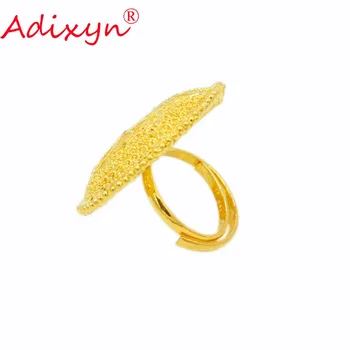 Adixyn Rotund Larg Inel pentru Femei/Adolescente de Culoare de Aur de Logodna Bijuterii India/Africa/Etiopian/Arabe Elemente N02272