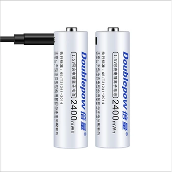 2 buc/lot Nou de 1,5 v 2400mWh AA baterie reîncărcabilă USB AA baterie litiu reîncărcabilă, încărcare rapidă prin intermediul cablului Micro USB