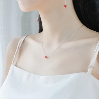 REETI coreean Argint 925 Bijuterii Inima Cravată Coliere pentru Femei Nuntă Fete Declarație de Bijuterii kolye