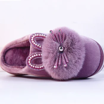 Femei Papuci De Casa Pantofi De Iarna Blana De Pisica Drăguț Gros Bottomn De Pluș Cald Încălțăminte De Interior Acasă Dormitorul Doamnelor Încălțăminte De Moda