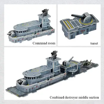 Yad Jucărie 3d Portavion Distrugător de Rachete Navă de Hârtie Model de Trei-dimensional, Puzzle Copii, Puzzle Cadou