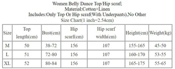 Belly Dance Top/Hip Eșarfă Bandaj Camasa Maneca Lunga de imprimare Fusta Practică Haine de sex Feminin Adult Performanta Elegant de Îmbrăcăminte