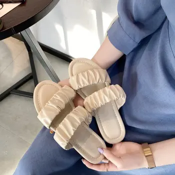 Fund gros sandale plate de vară 2020 nou cap pătrat de culoare de potrivire dantelă ori sandale sandale și papuci de sex feminin Z894